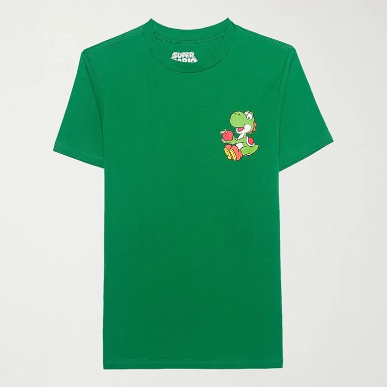 Novelty Mens Crew Neck Short Sleeve Regular Fit Yoshi Graphic T-Shirt