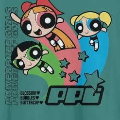 Novelty Mens Crew Neck Short Sleeve Regular Fit Powerpuff Girls Graphic T-Shirt