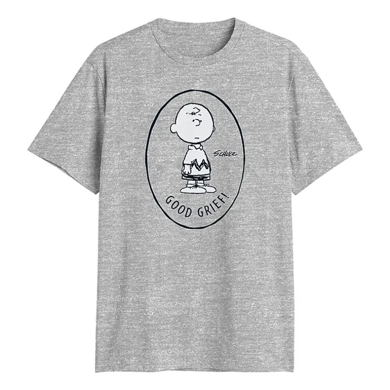 Novelty Mens Crew Neck Short Sleeve Classic Fit Peanuts Big and Tall Graphic T-Shirt