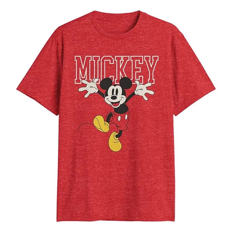 Novelty Mens Crew Neck Short Sleeve Classic Fit Mickey Mouse Big and Tall Graphic T-Shirt