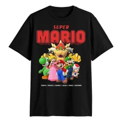 Novelty Mens Crew Neck Short Sleeve Regular Fit Super Mario Graphic T-Shirt