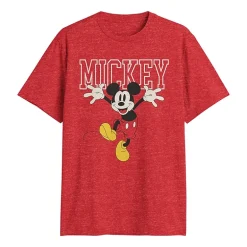 Novelty Mens Crew Neck Short Sleeve Classic Fit Mickey Mouse Big and Tall Graphic T-Shirt