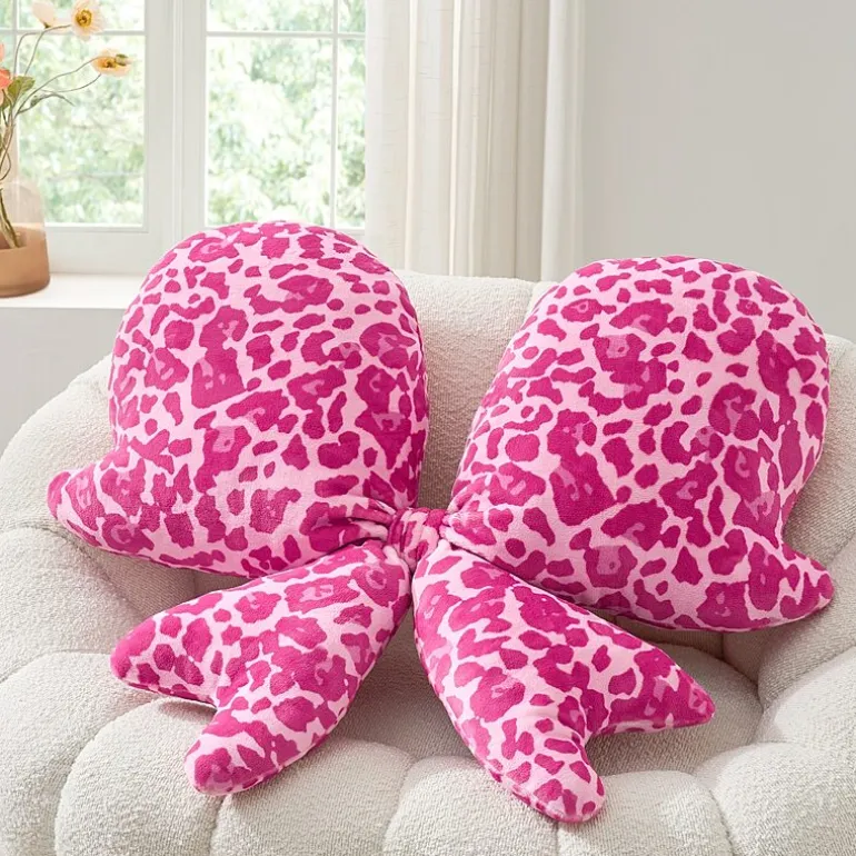Novelty Pink Bow Throw Pillow