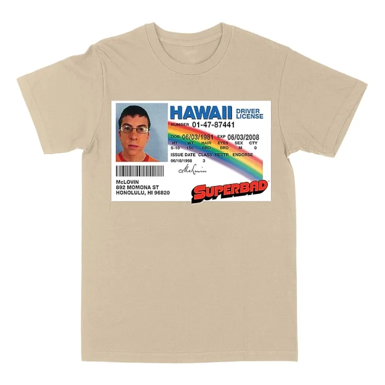 Novelty Superbad Mens Crew Neck Short Sleeve Regular Fit Graphic T-Shirt