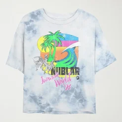 Nublar Cropped Tee Womens Juniors Crew Neck Short Sleeve Regular Fit Jurassic World Graphic T-Shirt