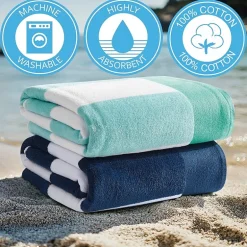 Oceanfront Resort Cabana Stripe Jacquard 2-pc. Beach Towel