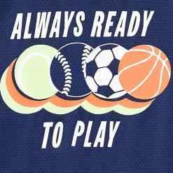 Okie Dokie Active Mesh Toddler & Little Boys Round Neck Short Sleeve Relaxed Fit Graphic T-Shirt