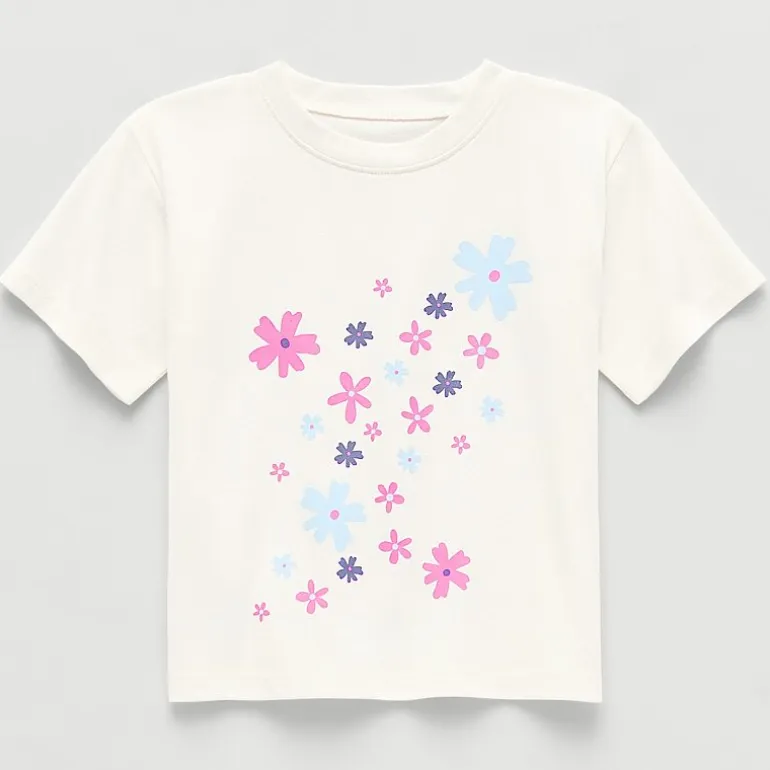 Okie Dokie Active Toddler & Little Girls Crew Neck Short Sleeve Regular Fit Graphic T-Shirt