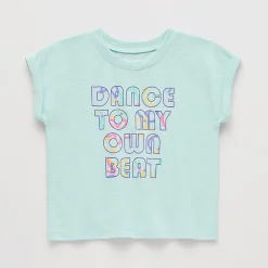 Okie Dokie Active Toddler & Little Girls Round Neck Short Sleeve Regular Fit Graphic T-Shirt