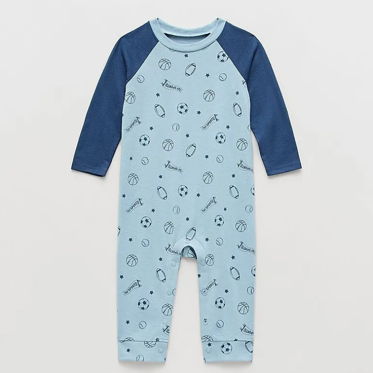 Okie Dokie Baby Boys Crew Neck Long Sleeve Jumpsuit