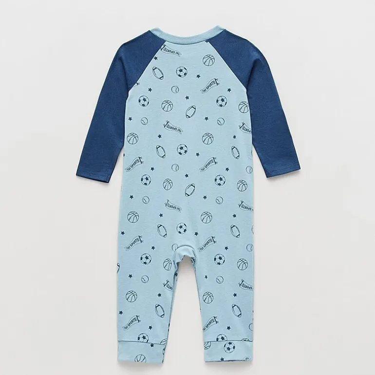 Okie Dokie Baby Boys Crew Neck Long Sleeve Jumpsuit