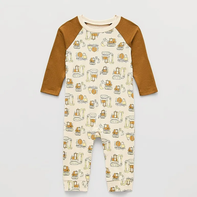 Okie Dokie Baby Boys Crew Neck Long Sleeve Jumpsuit