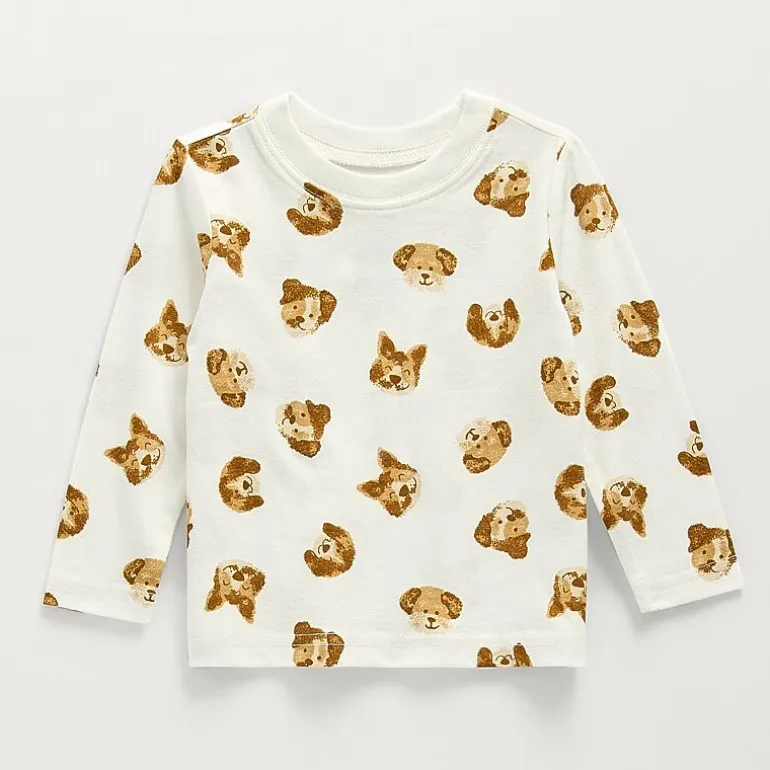 Okie Dokie Baby Boys Crew Neck Long Sleeve Regular Fit Graphic T-Shirt