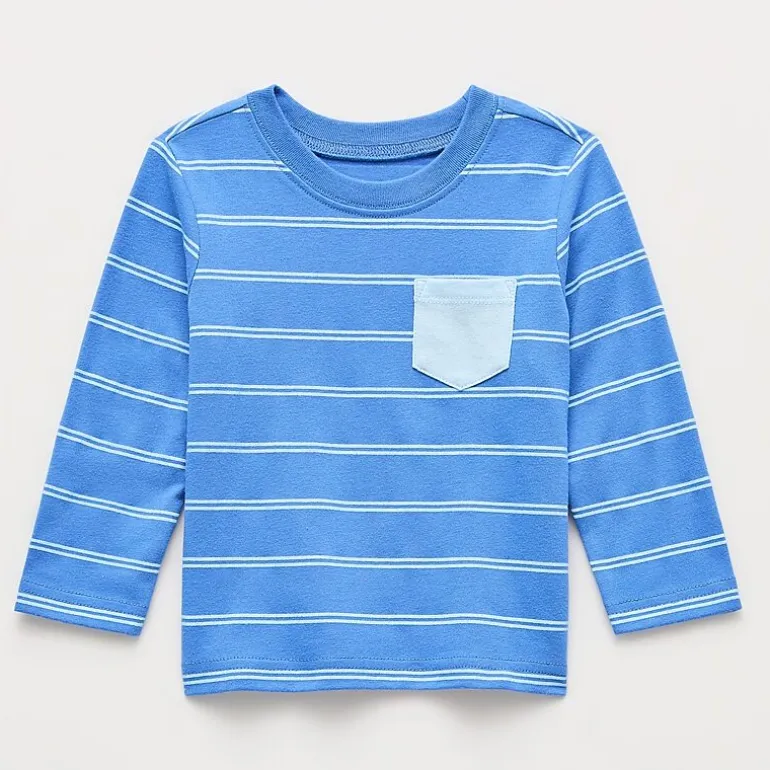 Okie Dokie Baby Boys Crew Neck Long Sleeve T-Shirt