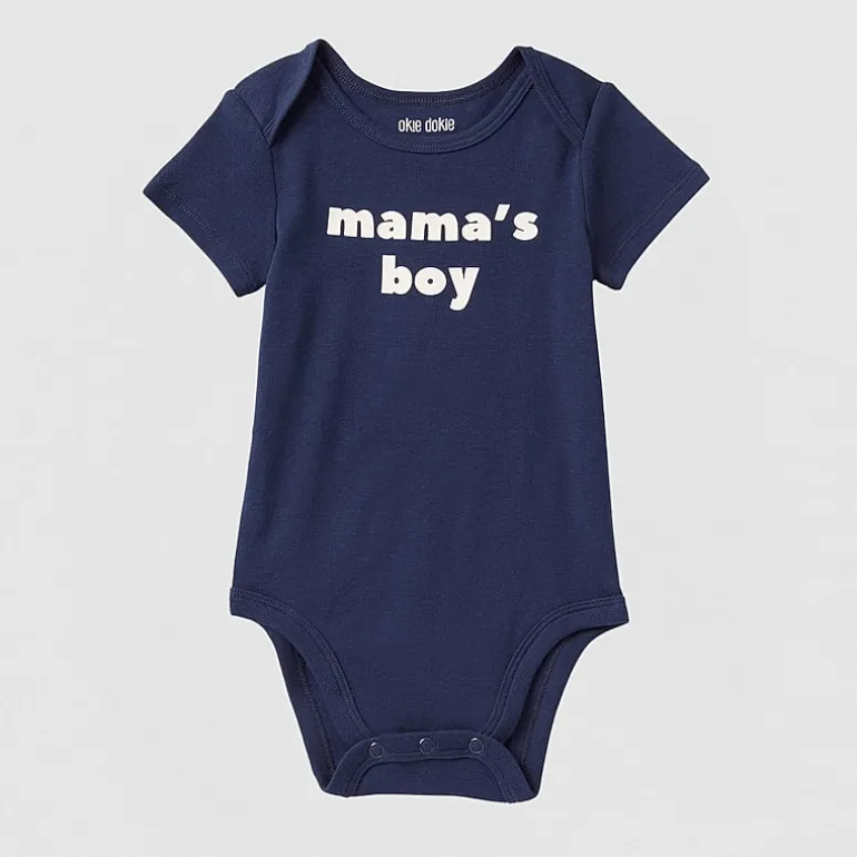 Okie Dokie Baby Boys Crew Neck Short Sleeve Rib Bodysuit