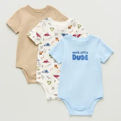Okie Dokie Baby Boys Crew Neck Short Sleeve 3-pc. Bodysuit