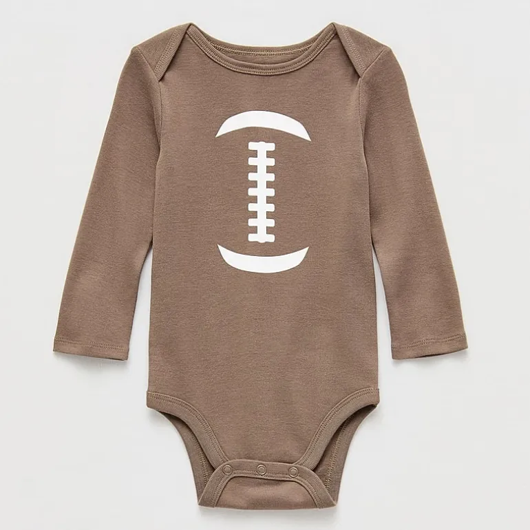 Okie Dokie Baby Boys Crew Neck Long Sleeve Rib Bodysuit
