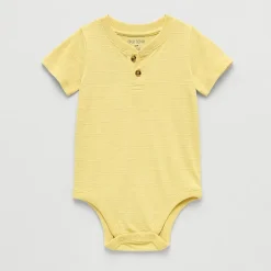 Okie Dokie Baby Boys Henley Neck Short Sleeve Bodysuit