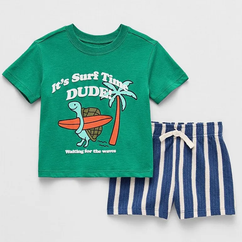 Okie Dokie Baby Boys 2-pc. Short Set