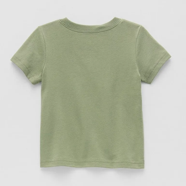 Okie Dokie Baby Boys Round Neck Short Sleeve Regular Fit Graphic T-Shirt