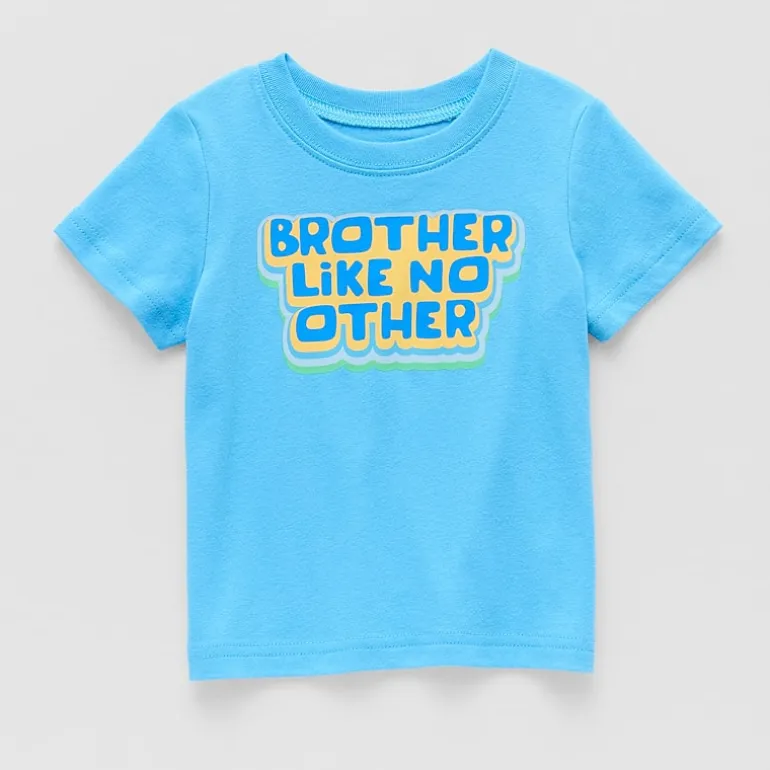 Okie Dokie Baby Boys Round Neck Short Sleeve Regular Fit Graphic T-Shirt