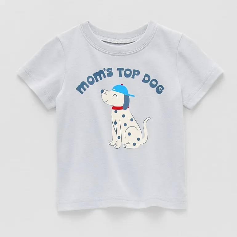 Okie Dokie Baby Boys Round Neck Short Sleeve Regular Fit Graphic T-Shirt