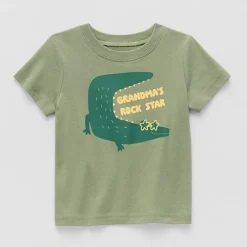 Okie Dokie Baby Boys Round Neck Short Sleeve Regular Fit Graphic T-Shirt