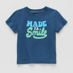 Okie Dokie Baby Boys Round Neck Short Sleeve Regular Fit Graphic T-Shirt