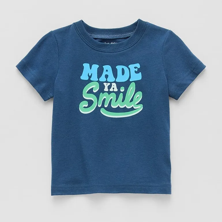 Okie Dokie Baby Boys Round Neck Short Sleeve Regular Fit Graphic T-Shirt
