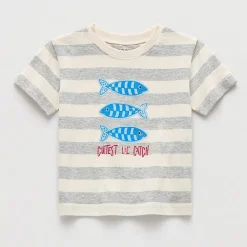 Okie Dokie Baby Boys Round Neck Short Sleeve Regular Fit Graphic T-Shirt