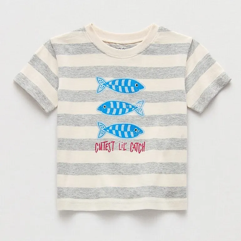 Okie Dokie Baby Boys Round Neck Short Sleeve Regular Fit Graphic T-Shirt