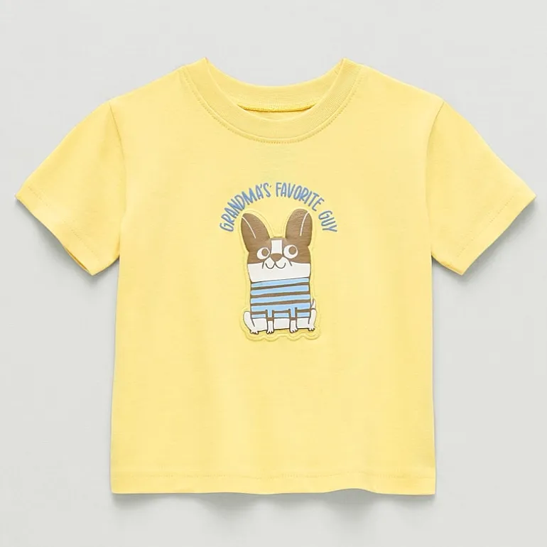 Okie Dokie Baby Boys Round Neck Short Sleeve Regular Fit Graphic T-Shirt