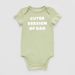 Okie Dokie Baby Boys Round Neck Short Sleeve Rib Bodysuit