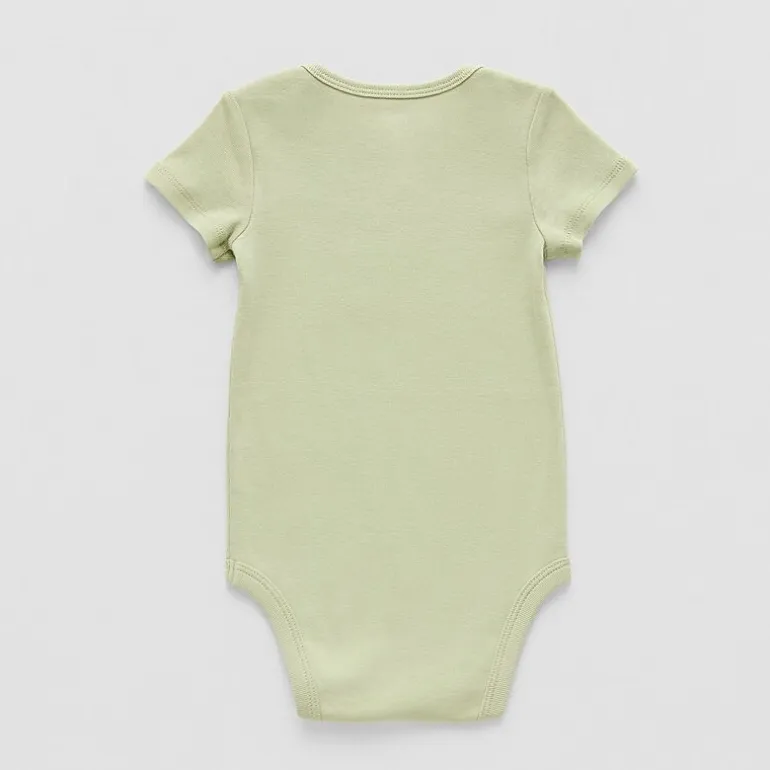 Okie Dokie Baby Boys Round Neck Short Sleeve Rib Bodysuit