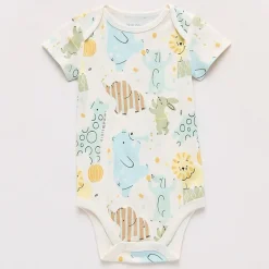 Okie Dokie Baby Boys Round Neck Short Sleeve Rib Bodysuit