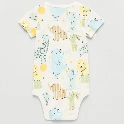 Okie Dokie Baby Boys Round Neck Short Sleeve Rib Bodysuit