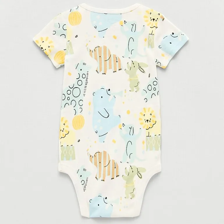 Okie Dokie Baby Boys Round Neck Short Sleeve Rib Bodysuit