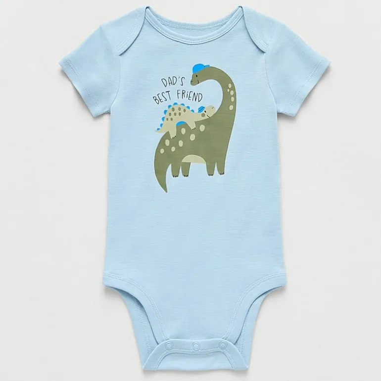 Okie Dokie Baby Boys Round Neck Short Sleeve Rib Bodysuit