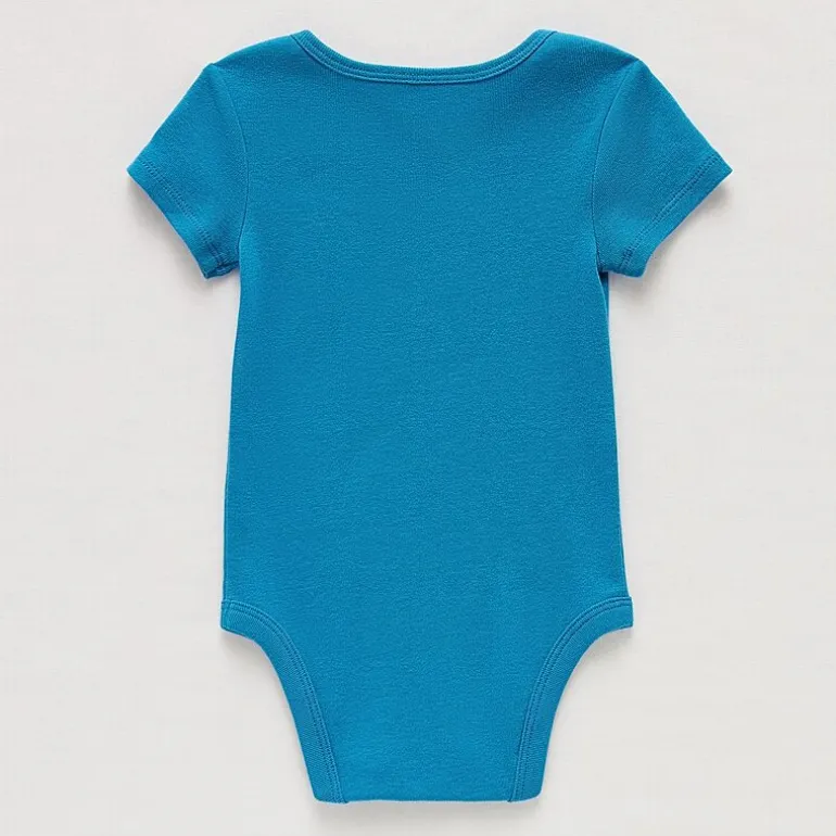 Okie Dokie Baby Boys Round Neck Short Sleeve Rib Bodysuit