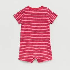 Okie Dokie Baby Boys Short Sleeve Striped Romper
