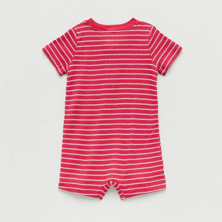 Okie Dokie Baby Boys Short Sleeve Striped Romper