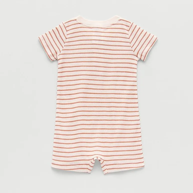 Okie Dokie Baby Boys Short Sleeve Striped Romper