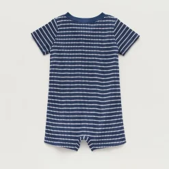 Okie Dokie Baby Boys Short Sleeve Striped Romper