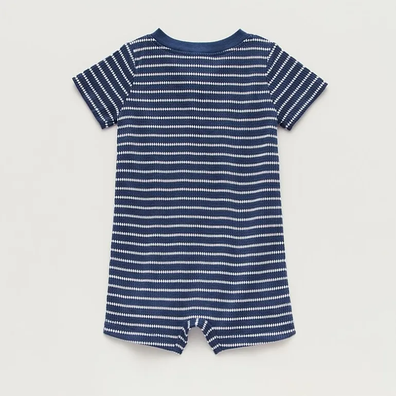 Okie Dokie Baby Boys Short Sleeve Striped Romper