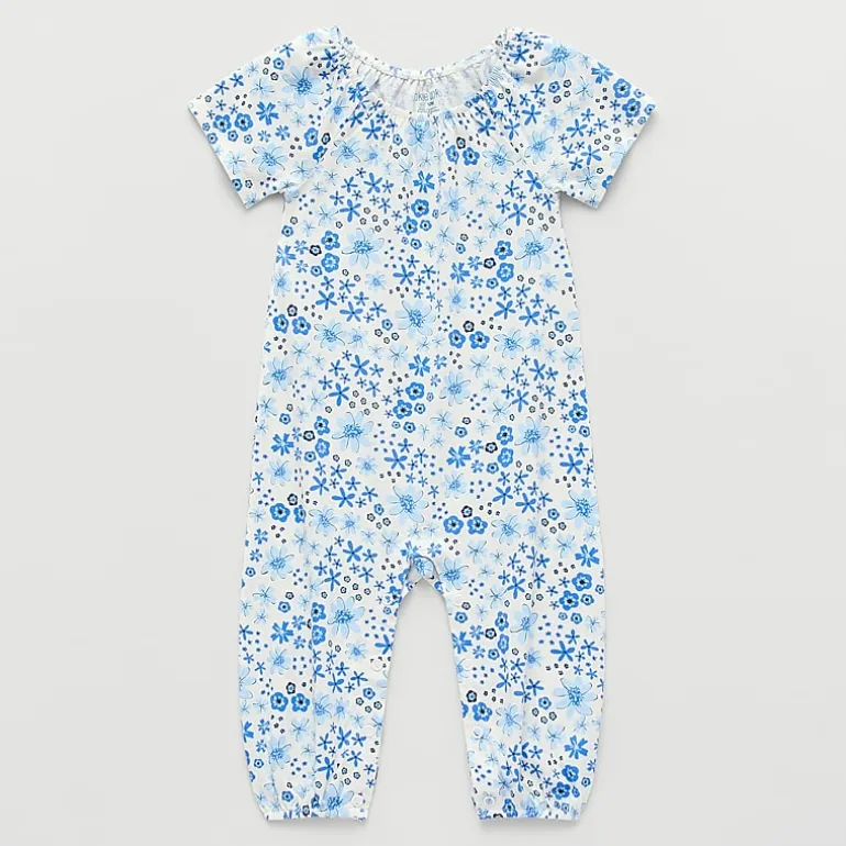 Okie Dokie Baby Girls Crew Neck Short Sleeve Jumpsuit