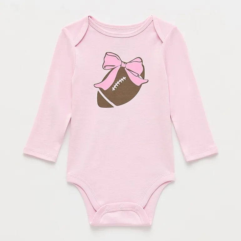 Okie Dokie Baby Girls Crew Neck Long Sleeve Rib Bodysuit