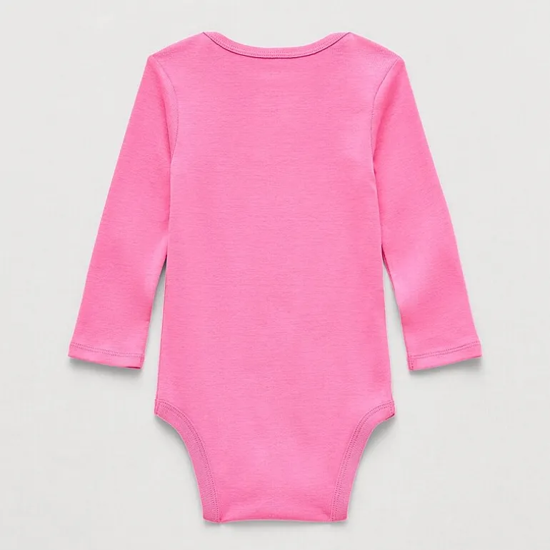Okie Dokie Baby Girls Crew Neck Long Sleeve Rib Bodysuit