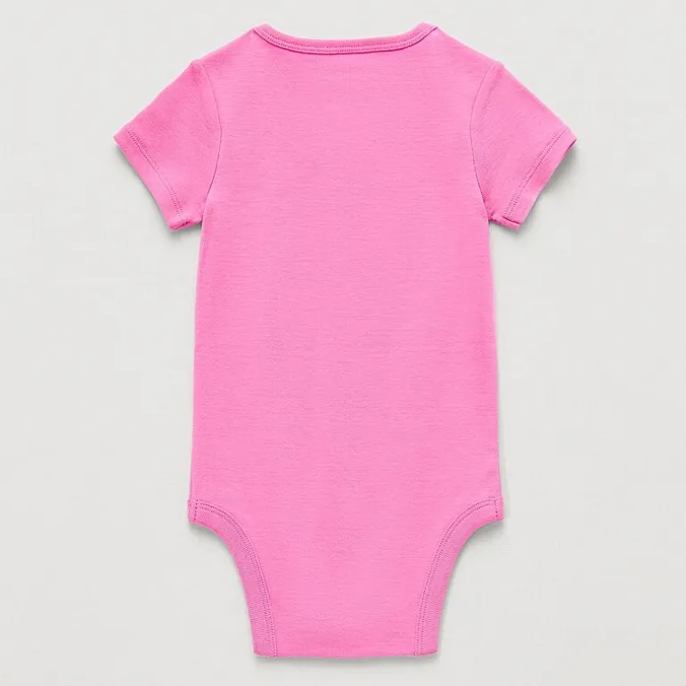 Okie Dokie Baby Girls Crew Neck Short Sleeve Rib Bodysuit