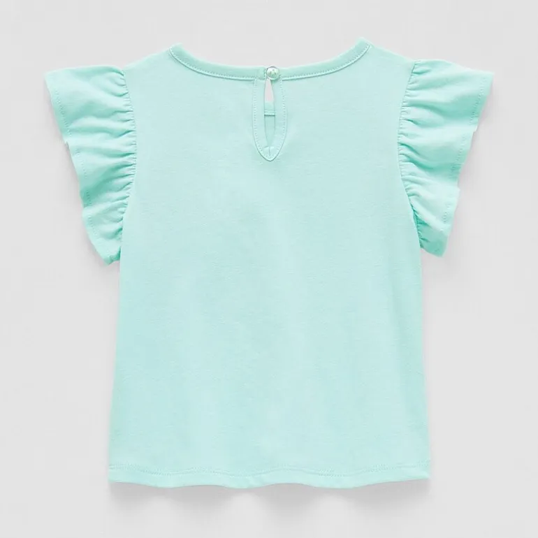 Okie Dokie Baby Girls Round Neck Short Sleeve Regular Fit Graphic T-Shirt