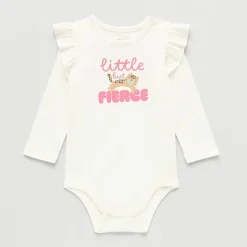 Okie Dokie Baby Girls Round Neck Long Sleeve Bodysuit